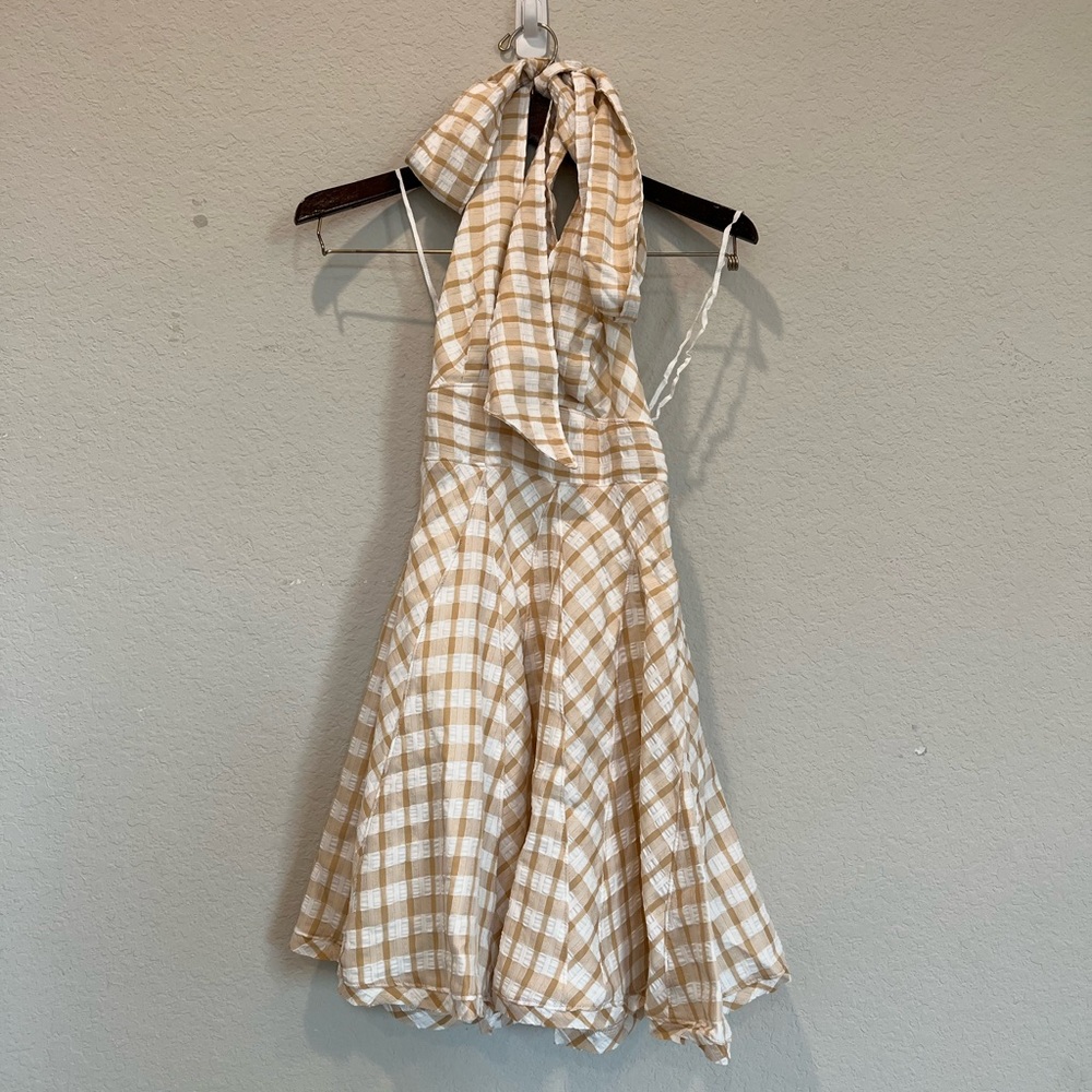 Free People Gingham Dress Sz 0 NWT